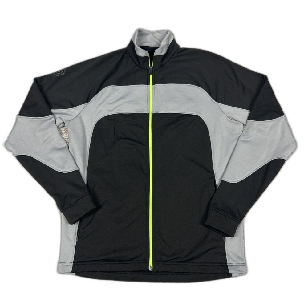 Galvin Green Jacket Mens Medium Damian Golf Insula Black Gray Full Zip Pockets